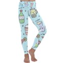 Drinks Cocktails Doodle Coffee Kids  Lightweight Velour Classic Yoga Leggings View1