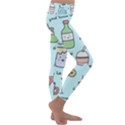 Drinks Cocktails Doodle Coffee Kids  Lightweight Velour Classic Yoga Leggings View3