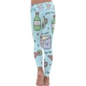 Drinks Cocktails Doodle Coffee Kids  Lightweight Velour Classic Yoga Leggings View4