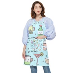 Drinks Cocktails Doodle Coffee Pocket Apron by Apen