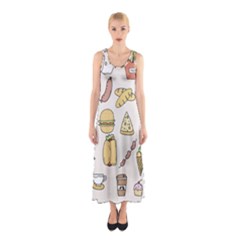 Dinner Meal Food Snack Fast Food Sleeveless Maxi Dress by Apen