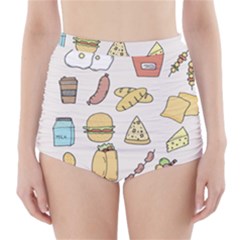 Dinner Meal Food Snack Fast Food High-waisted Bikini Bottoms by Apen