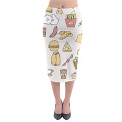 Dinner Meal Food Snack Fast Food Midi Pencil Skirt by Apen