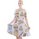 Dinner Meal Food Snack Fast Food Quarter Sleeve A-Line Dress View1