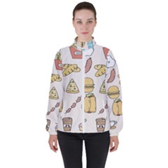 Dinner Meal Food Snack Fast Food Women s High Neck Windbreaker by Apen