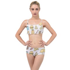 Dinner Meal Food Snack Fast Food Layered Top Bikini Set by Apen