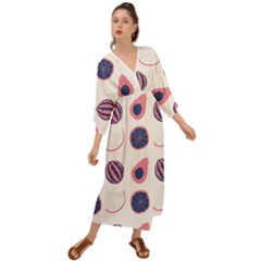 Fruits Halves Pattern Design Grecian Style  Maxi Dress