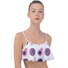 Fruits Halves Pattern Design Frill Bikini Top by Apen