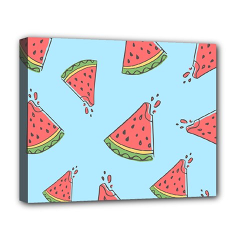 Watermelon Fruit Pattern Tropical Deluxe Canvas 20  X 16  (stretched) by Apen