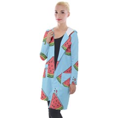 Watermelon Fruit Pattern Tropical Hooded Pocket Cardigan by Apen