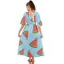 Watermelon Fruit Pattern Tropical Kimono Sleeve Boho Dress View2