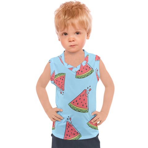 Watermelon Fruit Pattern Tropical Kids  Sport Tank Top by Apen