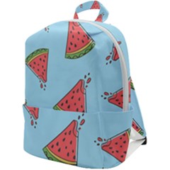 Watermelon Fruit Pattern Tropical Zip Up Backpack by Apen