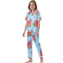 Watermelon Fruit Pattern Tropical Kids  Satin Short Sleeve Pajamas Set View1