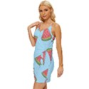 Watermelon Fruit Pattern Tropical Wrap Tie Front Dress View2