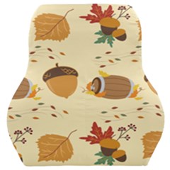 Leaves Foliage Acorns Barrel Car Seat Back Cushion  by Apen