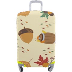 Leaves Foliage Acorns Barrel Luggage Cover (large) by Apen