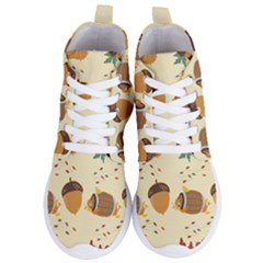 Leaves Foliage Acorns Barrel Women s Lightweight High Top Sneakers by Apen