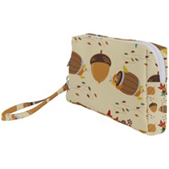 Leaves Foliage Acorns Barrel Wristlet Pouch Bag (small) by Apen