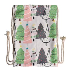 Christmas Trees Icons Drawstring Bag (large) by Apen