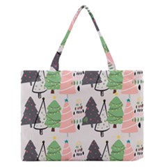 Christmas Trees Icons Zipper Medium Tote Bag by Apen