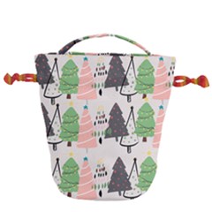 Christmas Trees Icons Drawstring Bucket Bag by Apen