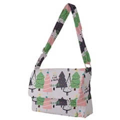 Christmas Trees Icons Full Print Messenger Bag (m) by Apen