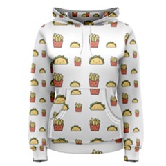 Fries Taco Pattern Fast Food Women s Pullover Hoodie