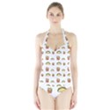 Fries Taco Pattern Fast Food Halter Swimsuit View1