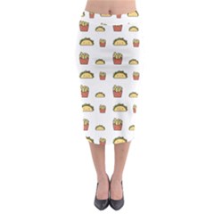 Fries Taco Pattern Fast Food Midi Pencil Skirt by Apen