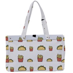 Fries Taco Pattern Fast Food Canvas Work Bag