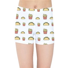 Fries Taco Pattern Fast Food Kids  Sports Shorts