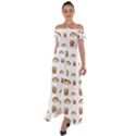 Fries Taco Pattern Fast Food Off Shoulder Open Front Chiffon Dress View1