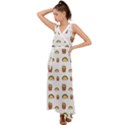 Fries Taco Pattern Fast Food V-Neck Chiffon Maxi Dress View1