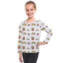 Fries Taco Pattern Fast Food Kids  Long Mesh T-Shirt View1