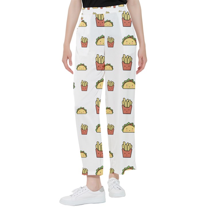 Fries Taco Pattern Fast Food Women s Pants 