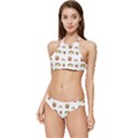 Fries Taco Pattern Fast Food Banded Triangle Bikini Set View1