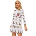 Fries Taco Pattern Fast Food Long Sleeve Babydoll Dress View2