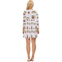 Fries Taco Pattern Fast Food Long Sleeve Babydoll Dress View4