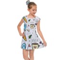 Doodle Fun Food Drawing Cute Kids  Cap Sleeve Dress View1