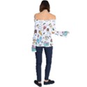 Doodle Fun Food Drawing Cute Off Shoulder Long Sleeve Top View2