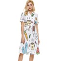 Doodle Fun Food Drawing Cute Button Top Knee Length Dress View1