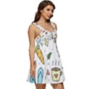 Doodle Fun Food Drawing Cute Ruffle Strap Babydoll Chiffon Dress View3