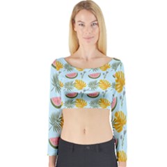 Summer Pattern Texture Vibes Long Sleeve Crop Top by Apen