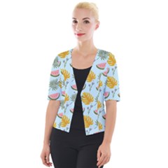 Summer Pattern Texture Vibes Cropped Button Cardigan by Apen