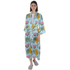 Summer Pattern Texture Vibes Maxi Satin Kimono by Apen