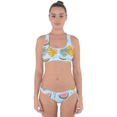 Watermelon Leaves Fruit Foliage Cross Back Hipster Bikini Set by Apen