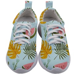 Watermelon Leaves Fruit Foliage Kids Athletic Shoes by Apen