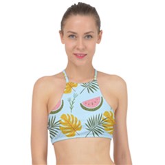 Watermelon Leaves Fruit Foliage Halter Bikini Top by Apen