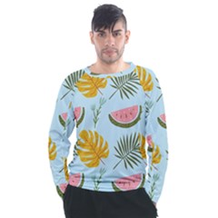 Watermelon Leaves Fruit Foliage Men s Long Sleeve Raglan T-shirt